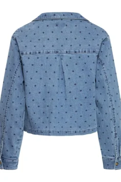 Caroline Denimjakke, Medium Blue w. Dot, 38