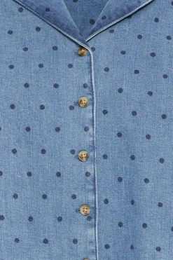 Caroline Denimjakke, Medium Blue w. Dot, 38