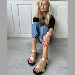 Carrie Leather Sandaler, Guld, 36