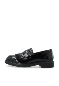CASLola Fringe Loafers, Black/Black, 42
