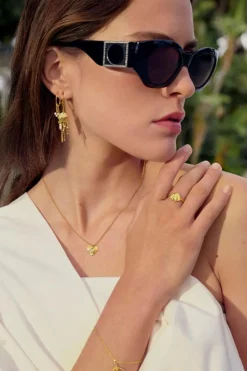 Cassandra Halskæde, Gold Plated/Labradorit, 40,5+3 cm