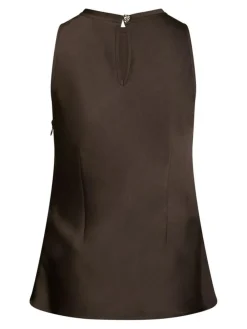 Celina Heavy Sateen Top, Dark Brown, 36