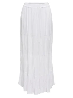 Chiara Broderie Nederdel, Bright White, XL