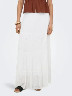 Chiara Broderie Nederdel, Bright White, XL