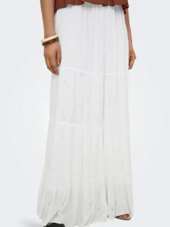 Chiara Broderie Nederdel, Bright White, XL