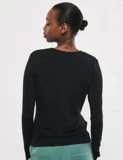 Christina-M Langærmet T-shirt, Sort, XL