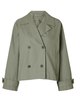 Cilo Short Trenchcoat, Vetiver, 42