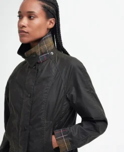 Classic Beadnell Wax Jakke, Olive, 38