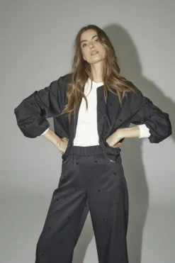 CloverCC Dot Balloon Zip Jakke, Black, L