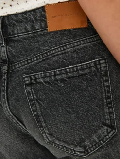 Cobain Wide Lange Shorts, Black Denim, M