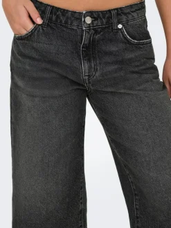 Cobain Wide Lange Shorts, Black Denim, M