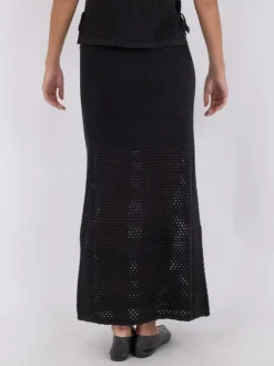 Como Crochet Knit Nederdel, Sort, 34