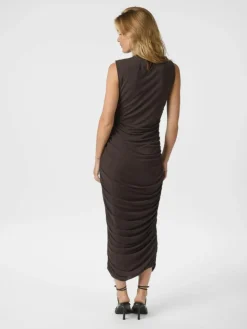 Corilina Solid Mesh Kjole, Brown, 42