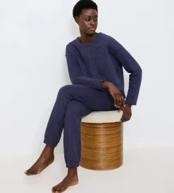 Cozy Comfort Quilted Bukser, Blue Dark Combination, 40