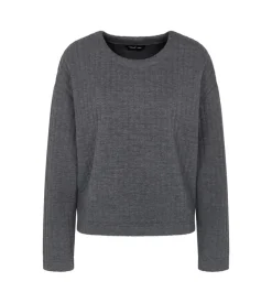 Cozy Comfort Quilted Sweater, Dark Grey Melange, 44