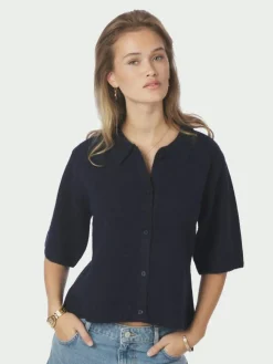 Cunna Knit Bluse, Navy, 38