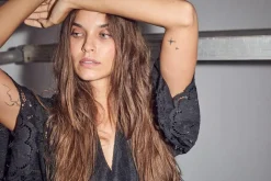 Curvey Lace Hem Kjole, Black, S