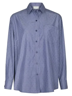 Dalma B Stripe Stone Skjorte, Midnight Blue, 38