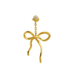 Dangling Flow Bow Ørering, Goldplated