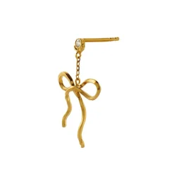 Dangling Flow Bow Ørering, Goldplated