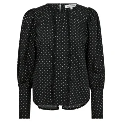 DavinaCC Dot Tie Bluse, Black, XL
