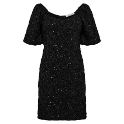 Dazzy Crease Sequin Kjole, Black, M