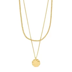 Declan 2-pak Halskæde, Gold Plated, 38+15 cm/42+15 cm