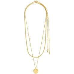 Declan 2-pak Halskæde, Gold Plated, 38+15 cm/42+15 cm