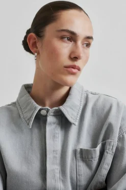 Denira Denim Skjorte, Light Grey Denim, XS