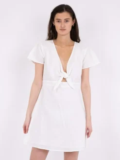 Diara Linen Kjole, Hvid, 40