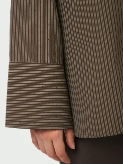 Dita Striped Line Skjorte, Dark Brown, 36