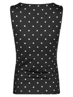 Ditty Jersey Dot Top, Black, 40