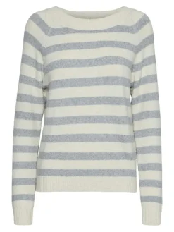 Doffy LS Striktrøje, Birch/Light Grey Melange, M