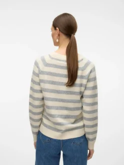 Doffy LS Striktrøje, Birch/Light Grey Melange, M