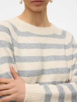 Doffy LS Striktrøje, Birch/Light Grey Melange, M