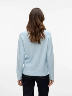 Doffy LS Striktrøje, Cashmere Blue Melange, M