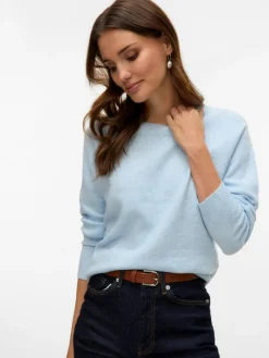 Doffy LS Striktrøje, Cashmere Blue Melange, M