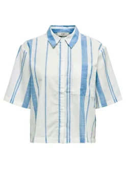 Dorthea Skjorte, Cloud Dancer/Blue, XL