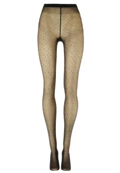 Dot Tights, Black/Red Multicolor, M