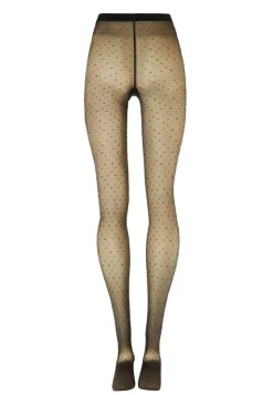 Dot Tights, Black/Red Multicolor, M