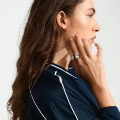 Dune 2-pak Ringe, Silver Plated