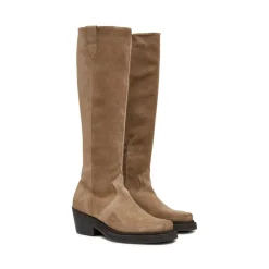 Dusty Long Støvler, Taupe Suede, 39