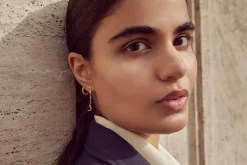 Echo Petite Øreringe, Gold Plated/White Zirkoner