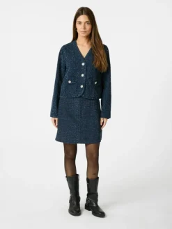 Eilo Denim Structure Nederdel, Dark Blue, 34