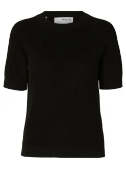 Elinna Strikbluse, Black, L