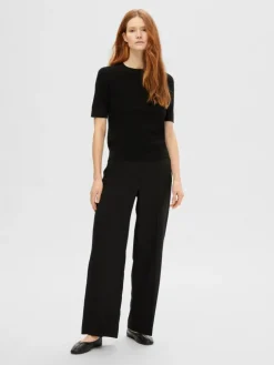 Elinna Strikbluse, Black, L