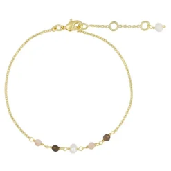 Ella Armbånd, Gold Plated/Peach, 17 cm