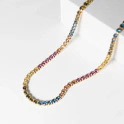 Ellera Grande Halskæde, Guld/Multi, 43 cm