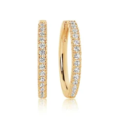 Ellera Grande Øreringe, Guld/Hvid