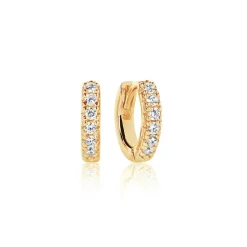 Ellera Piccolo Øreringe, Guld/Hvid